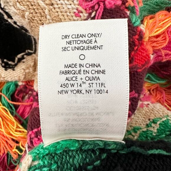 ALICE + OLIVIA Reva Print Fringe Peplum Multi-Color Tank Top - Picture 5 of 5